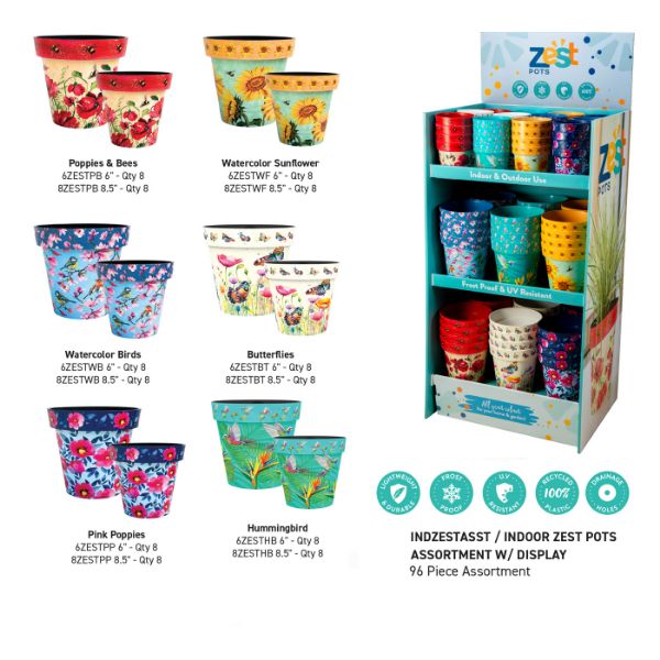 Picture of INDZESTASST Indoor Zest Pots Assortment | 96 Pcs